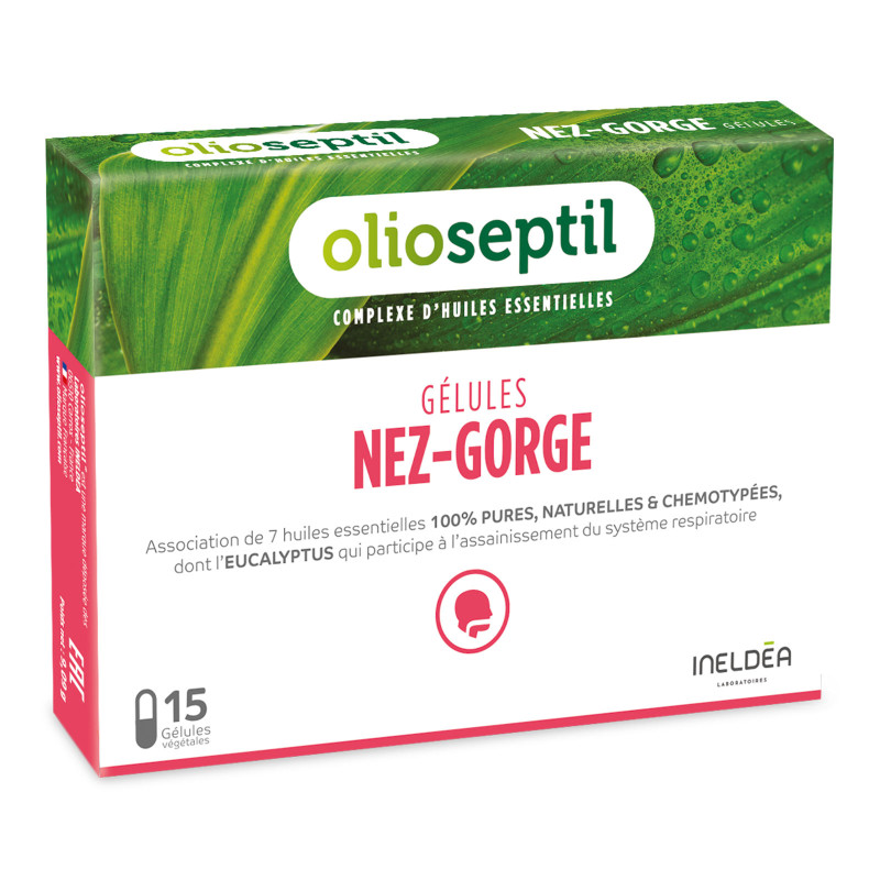 OLIOSEPTIL® Gélules Nez-Gorge - Apaise la gorge - Étui de 15 ...