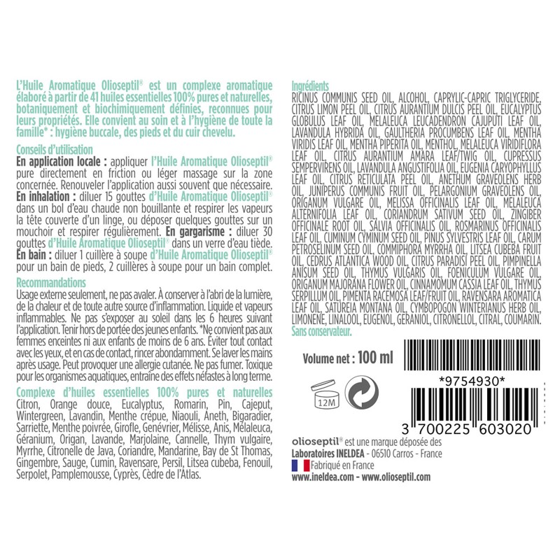 Olioseptil® HUILE AROMATIQUE AUX 41HE  - Soins pour toute la famille !