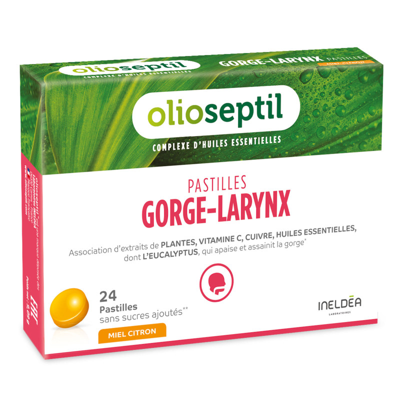 OLIOSEPTIL® Pastilles Gorge-Larynx - Apaise et assainit la gorge