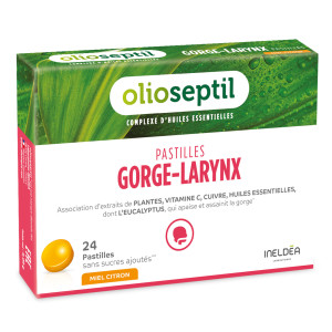 OLIOSEPTIL® PASTILLES GORGE-LARYNX miel citron