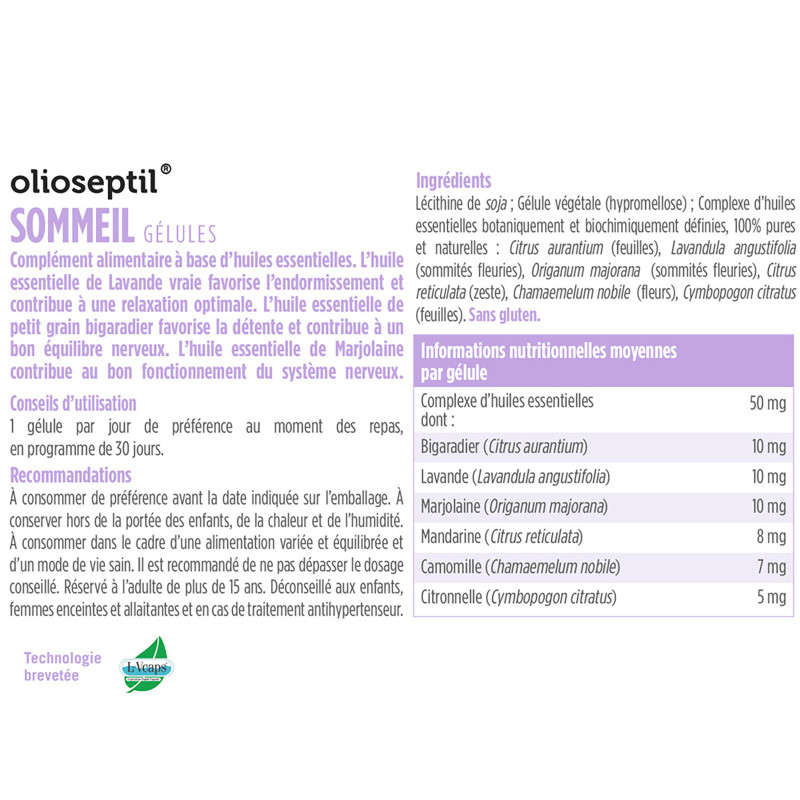 OLIOSEPTIL® Gélules Sommeil Détente