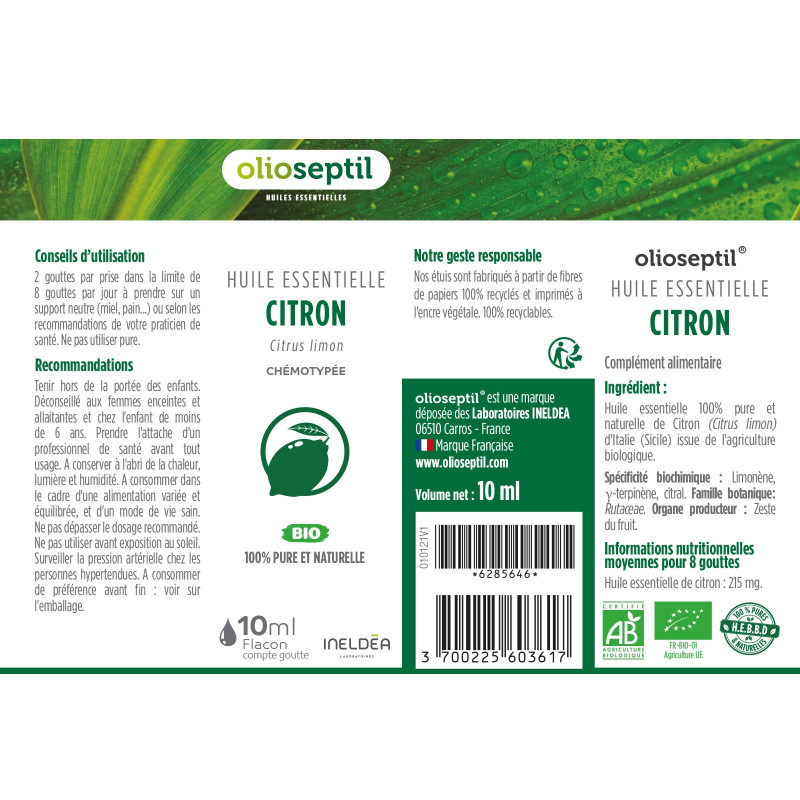 OLIOSEPTIL® HUILE ESSENTIELLE CITRON