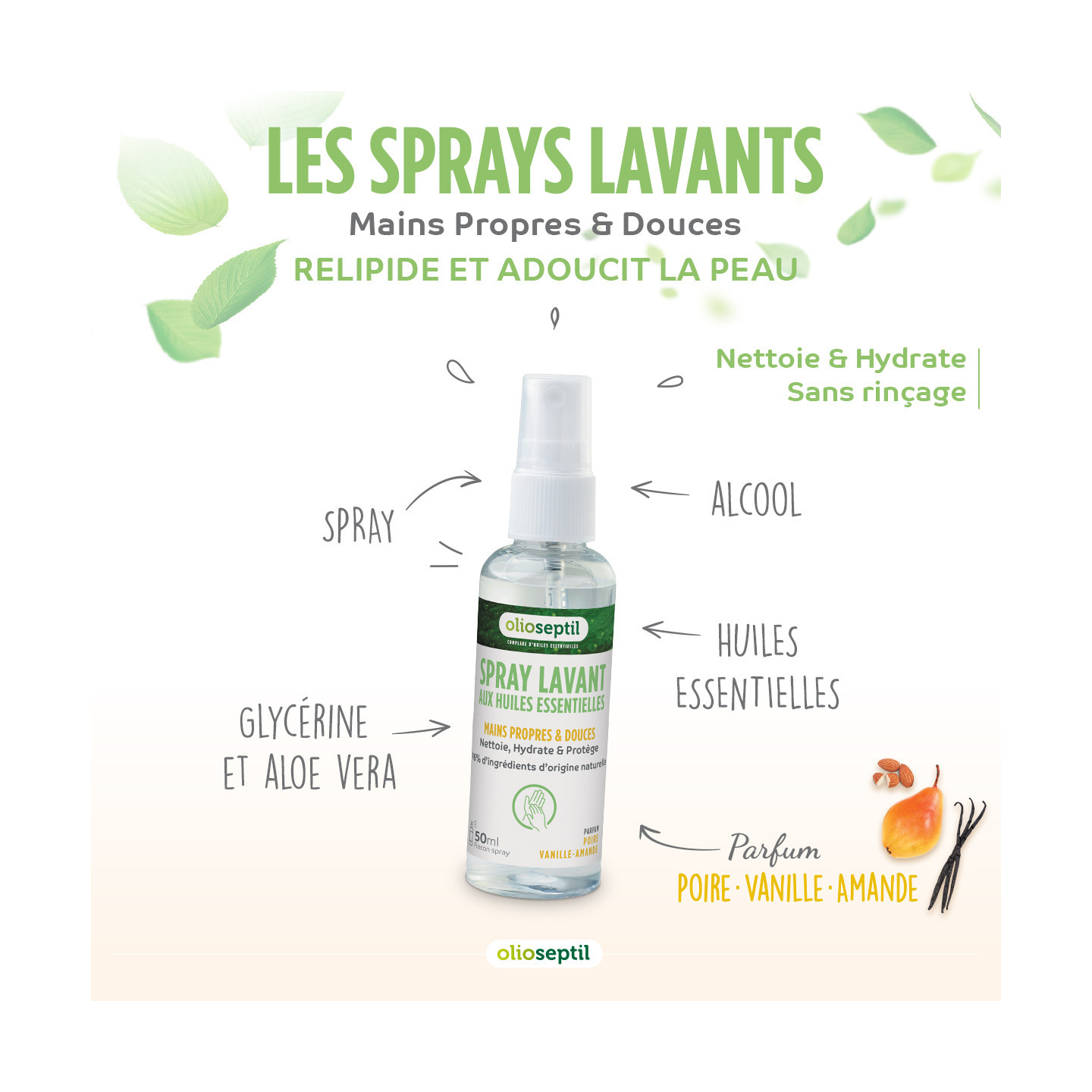 OLIOSEPTIL® SPRAY LAVANT POIRE-VANILLE-AMANDE