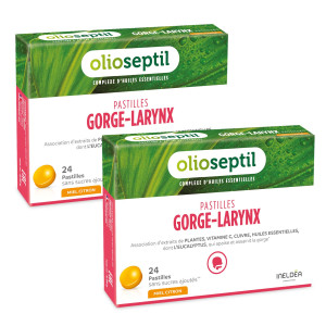 OLIOSEPTIL® PASTILLES GORGE-LARYNX miel citron pack de 48 pastilles