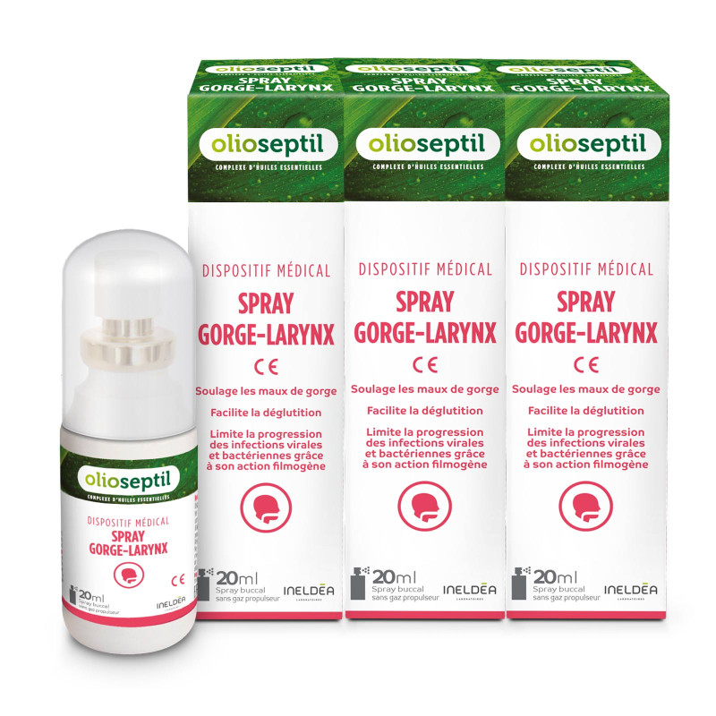 OLIOSEPTIL® SPRAY GORGE LARYNX pack de 3 sprays
