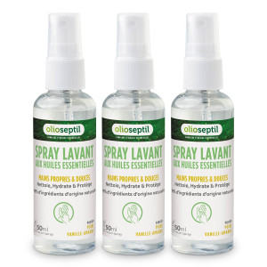 OLIOSEPTIL® SPRAY LAVANT POIRE-VANILLE-AMANDE pack de 3 flacons